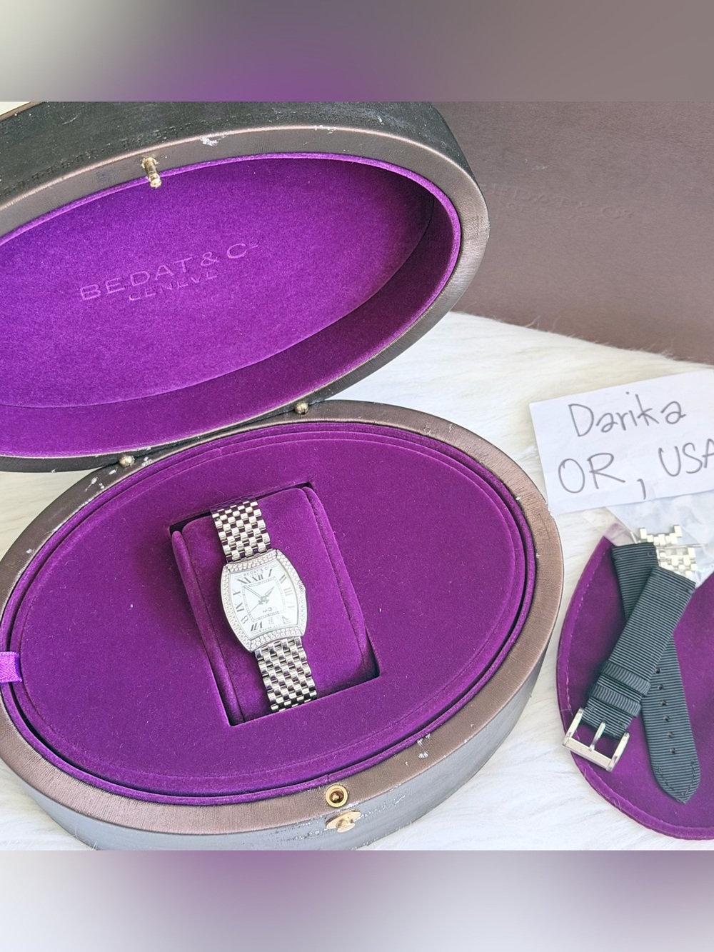 Bedat & co Women's Silver Tonneau Diamond Watch - Silver Dial - Picture 3 of 15